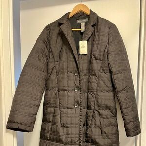 NWT Banana Republic Women’s Large Puffer Winter Coat Button Up Down Quilted